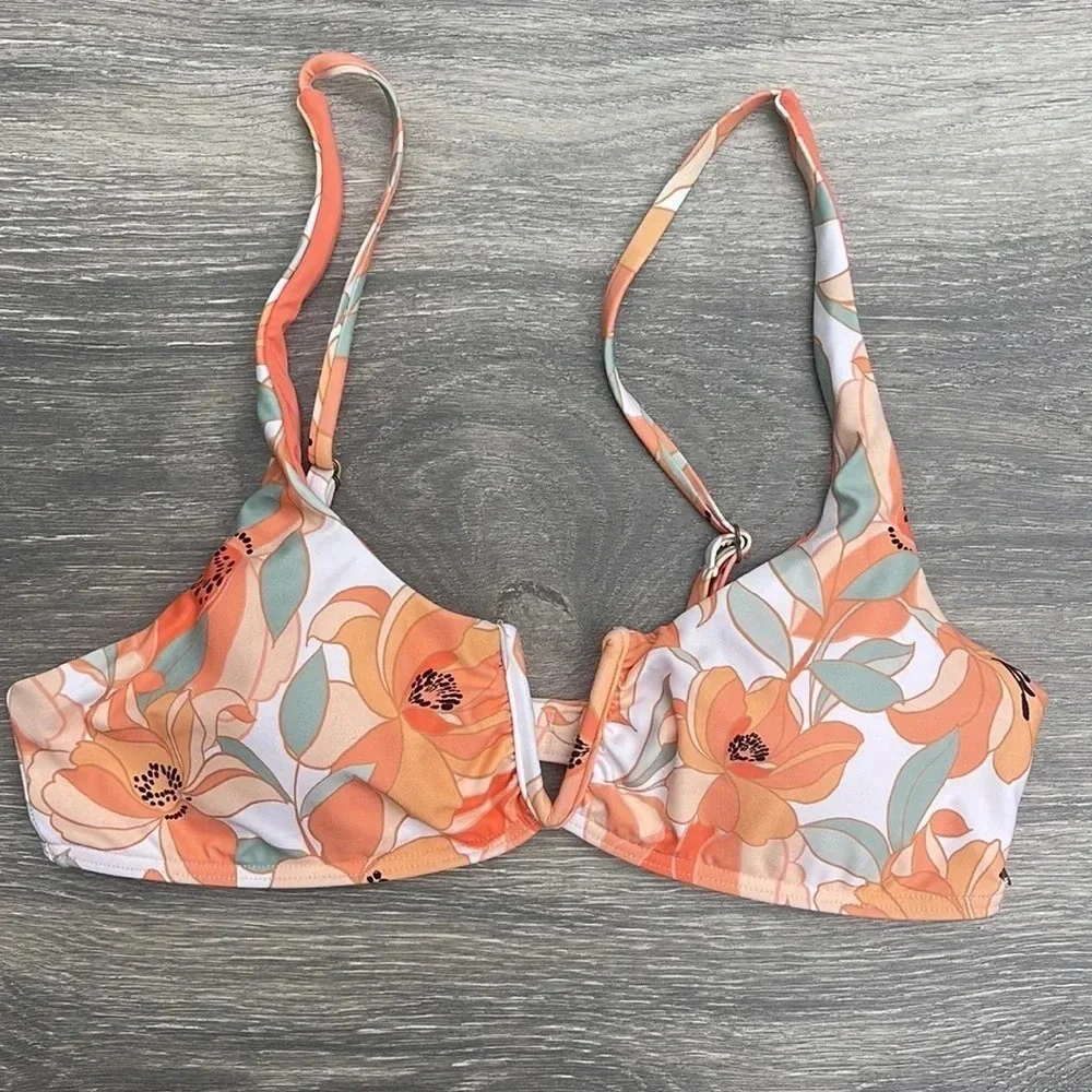 Rip Curl Papaya Punch V Wire Bikini Top & Good Coverage Bottoms, white - Picture 4 of 15